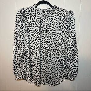 Chic Black and White Polka Dot Blouse